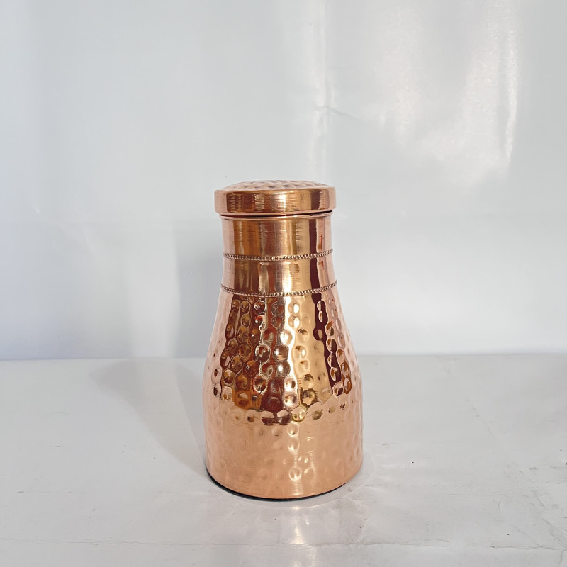 Modern & Traditional Bedside Bedroom Copper Water Bottle Jar with Pure Copper (1000 ml)