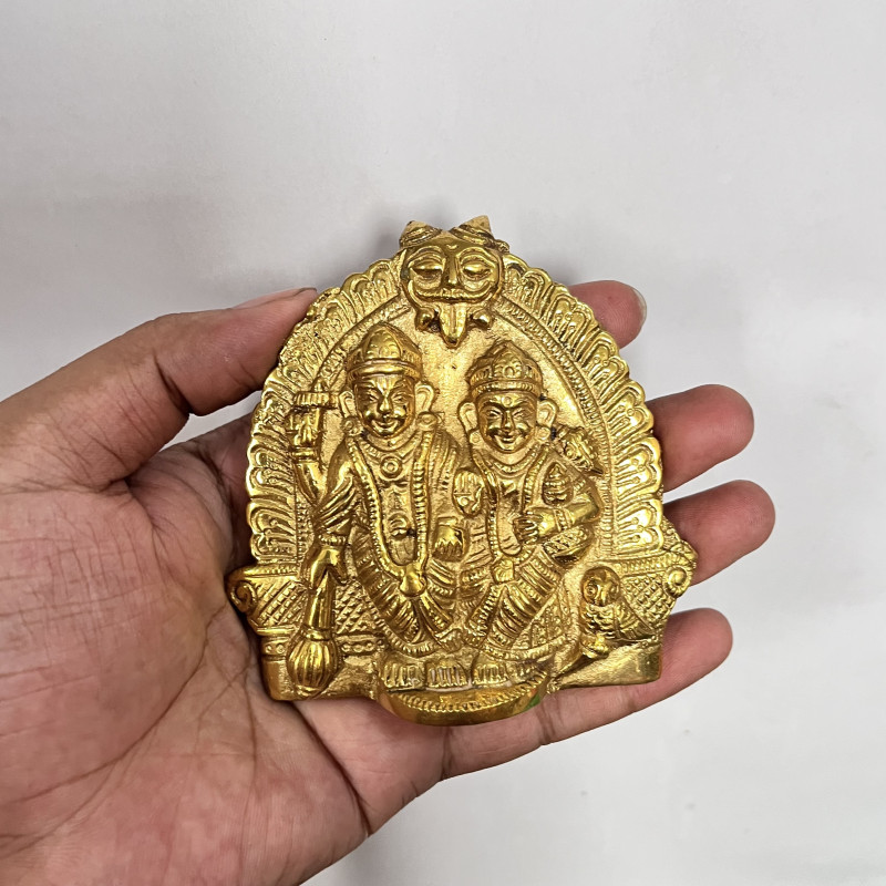 Brass Small Laxmi Narayan Idol - 3.2 inches