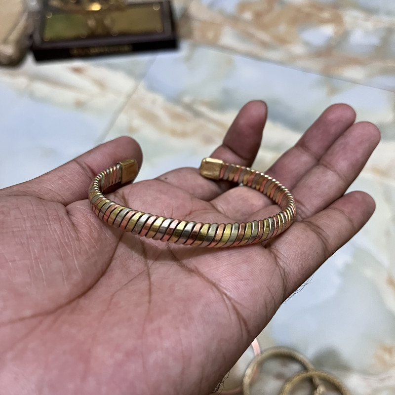 তিন ধাতুর ব্রেসলেট (Copper + Brass + Silver)