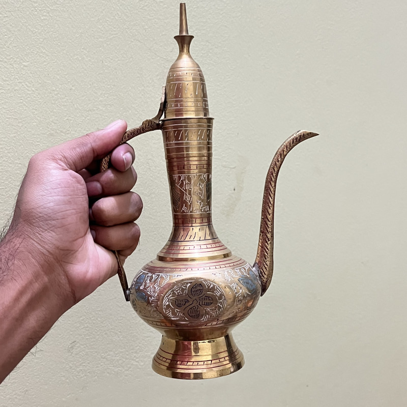 পিতলের মিনা করা ছোট আফতাবা (সুরাহি) – জয়পুরা ইন্ডিয়ান