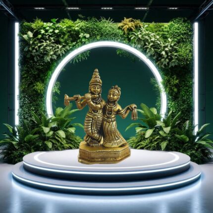 পিতলের এন্টিক ডিজাইনের রাধা কৃষ্ণ বিগ্রহ – ৪.৪ ইঞ্চি
