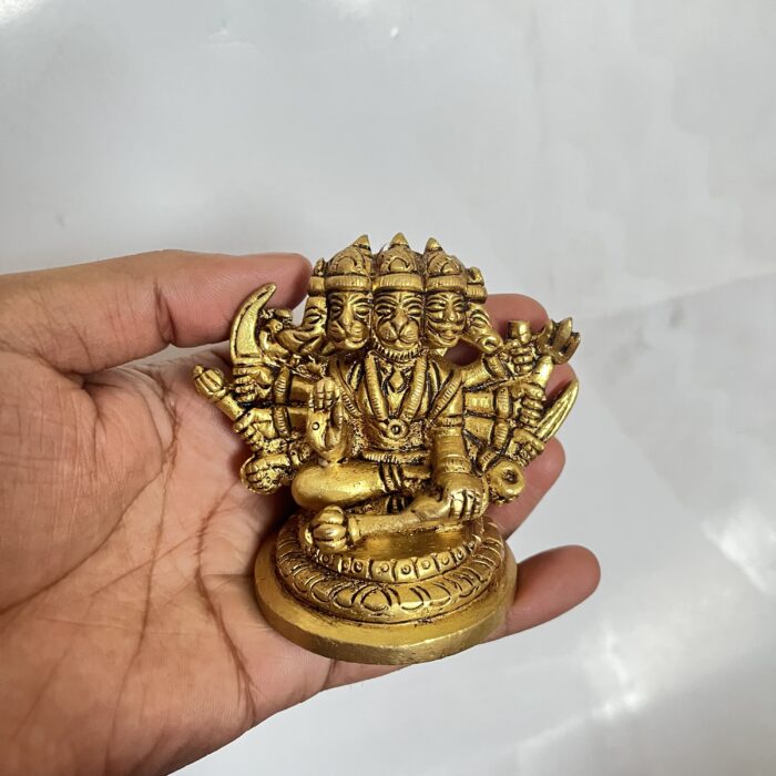 পিতলের প্রঞ্চমুখী হনুমান – ২.৬” | ৩৪০ গ্রাম - Image 2