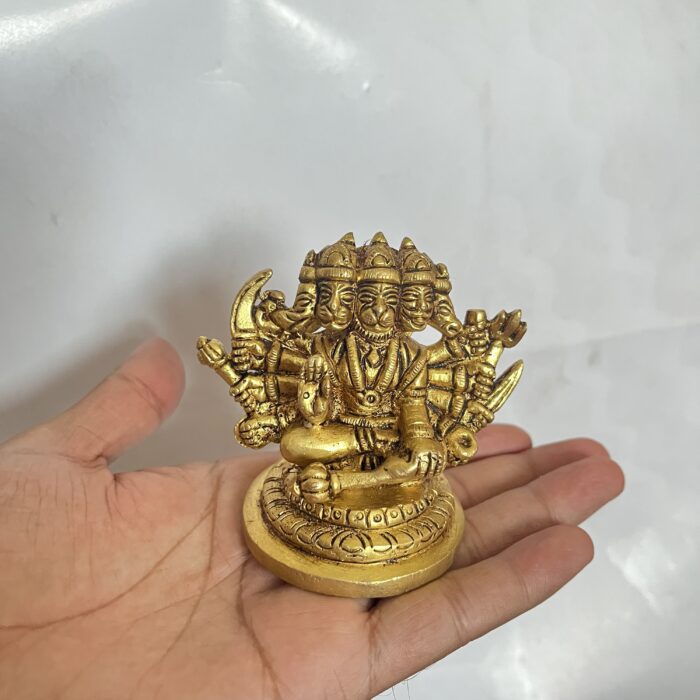 পিতলের প্রঞ্চমুখী হনুমান – ২.৬” | ৩৪০ গ্রাম - Image 1