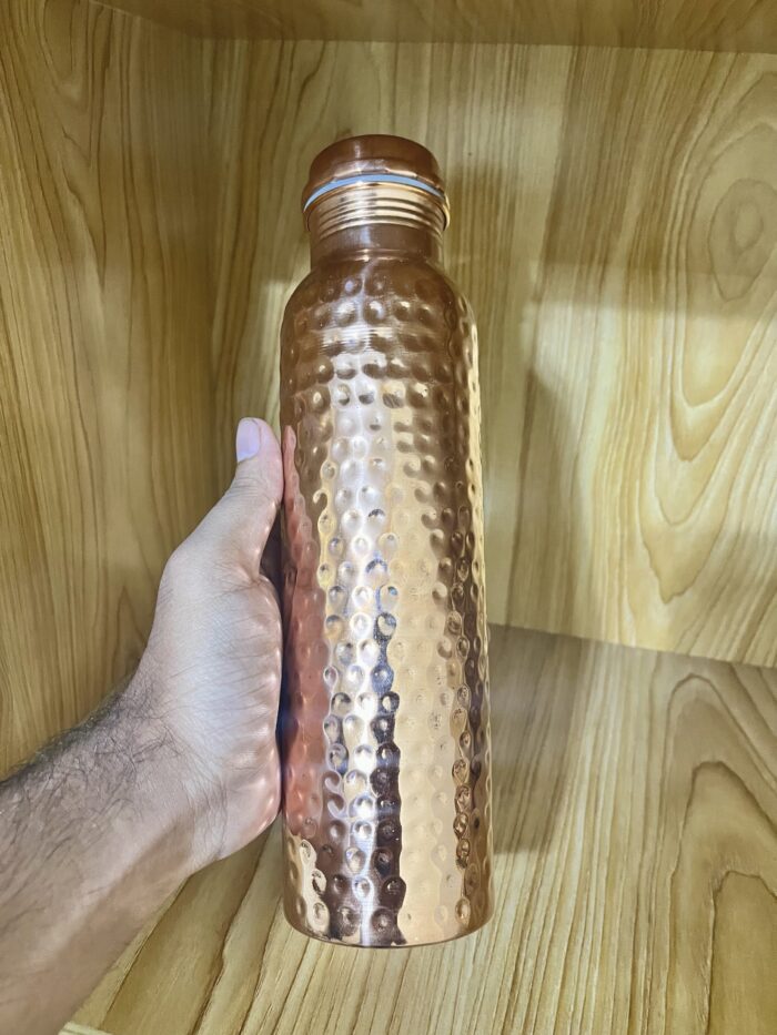 img_4611 Pure Copper Water Bottle – 1 Litre | 200 gm |  Ideal for daily drinking, Ayurveda benefits, and traditional use - Image 4