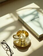 Handcrafted Brass Tea Cup & Saucer Set – Traditional Design (200g, Large Size) - Image 2