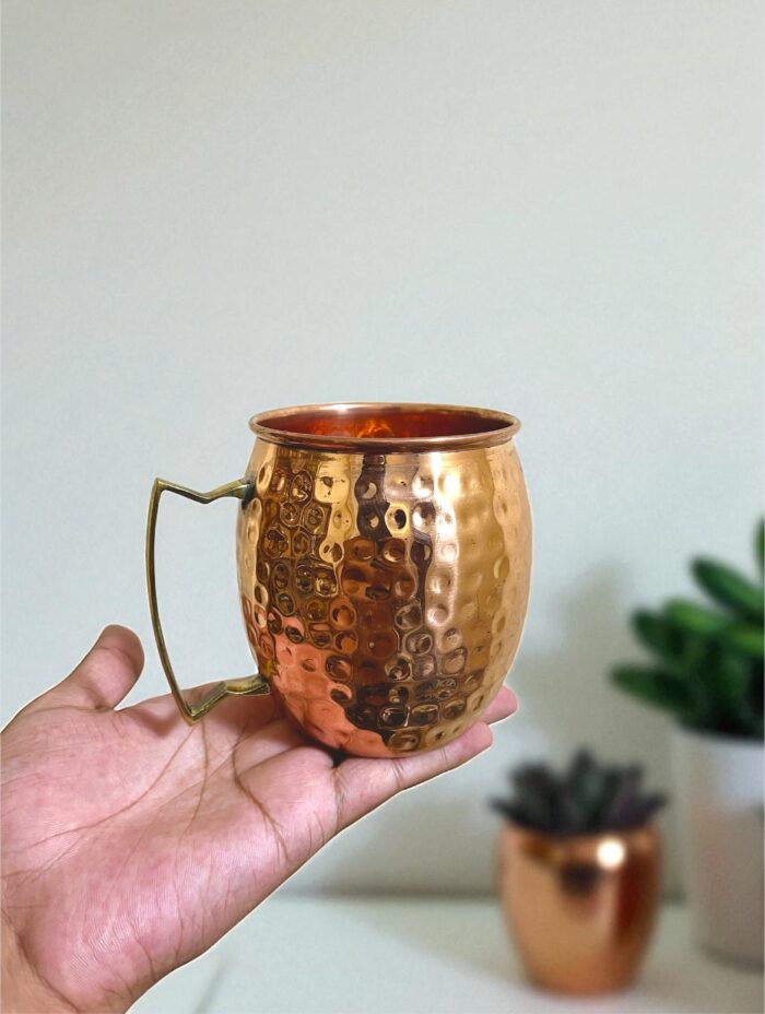img_4768 Handmade pure copper water mug, 450 ml capacity, 140 grams. Ideal for daily drinking, Ayurveda benefits, and traditional use - Image 2