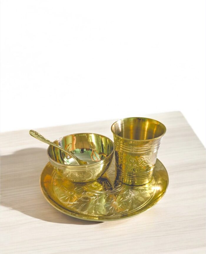 img_4804 Pure Brass Baby Set – 800 gm | 4 Pieces Pitol Baby Set | Handmade - Image 1
