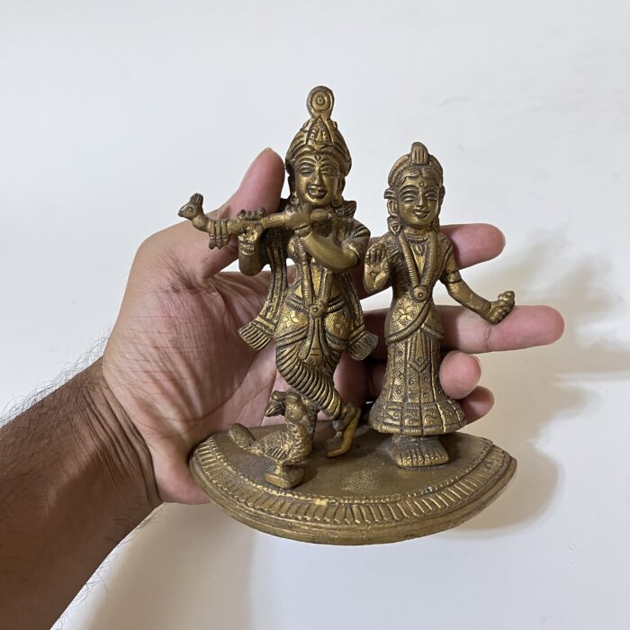 img_7769 Brass Antiques design Radha krisna Statue - Image 4
