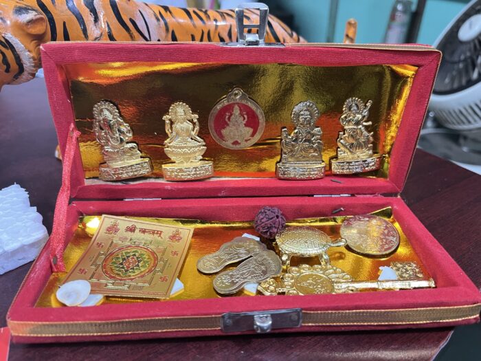 img_6686 Maha Shree Dhan Laxmi Kuber Bhandari Yantra Generate A Source Of Income For You Decorative Showpiece - Image 6