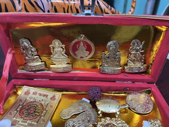 img_6689 Maha Shree Dhan Laxmi Kuber Bhandari Yantra Generate A Source Of Income For You Decorative Showpiece - Image 3