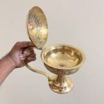 পিতলের বড় ডাকনা ধূপদানি - ৬৫০ গ্রাম - ৫” মুখ - Image 2