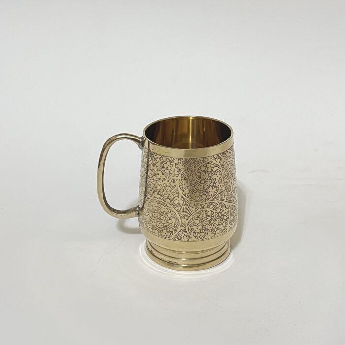img_7608 Brass Mughal Design Mug - 500 ML - 330 gm - Image 1