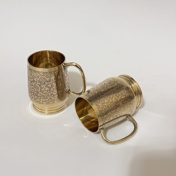 img_7616-2 Brass Mughal Design Mug - 500 ML - 330 gm - Image 5