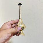 পুরনো পিতলের গোলাপ জলদানী - পলিশ করা - ৯৮ গ্রাম - ৮ ইঞ্চি - Image 2