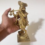 Brass Krishna Statue - Antiques Design - 8.5 inches - 1570 gm - Image 4