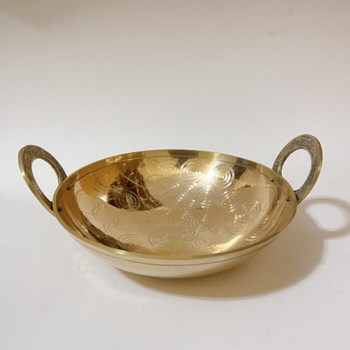 পিতলের ইন্ডিয়ান কড়াই- ৯.৫ ইঞ্চি- ১ কেজি ২৭০ গ্রাম - Image 1