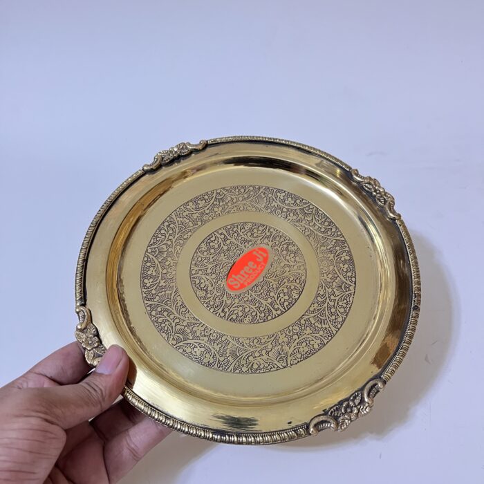 img_7845 Brass South indian small plate - 8 inches - 270 gram - Image 1