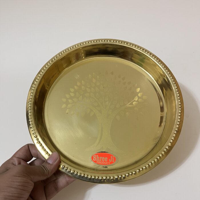 img_7848 Indian Brass Plate - 330 gm - 9.5 inches - Image 4