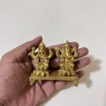 পিতলের এন্টিক ডিজাইনের ধনলক্ষ্মী গণেশ সেট- ২.৫ ইঞ্চি- ৩০০ গ্রাম - Image 2