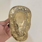 পিতলের পুরনো ট্রে - হাতে নকশা আঁকা - ৭০ গ্রাম - ৭.৫ ইঞ্চি - Image 2