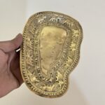 পিতলের পুরনো ট্রে - হাতে নকশা আঁকা - ৭০ গ্রাম - ৭.৫ ইঞ্চি