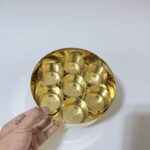 Pure Brass Spice Box Masala Dabba Hammered Design for Storing Spices Masala Petti for Kitchen and Decor Purpose with 7 Storage Containers (7 Inch) - Image 6