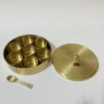 Brass Spice Box Set For Kitchen With Spoon (7 Containers,50 ml Each) with 1 Spoon - Image 7