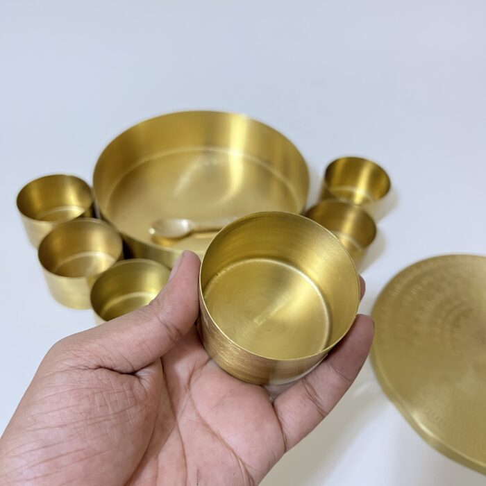 Brass Spice Box Set For Kitchen With Spoon (7 Containers,50 ml Each) with 1 Spoon - Image 4