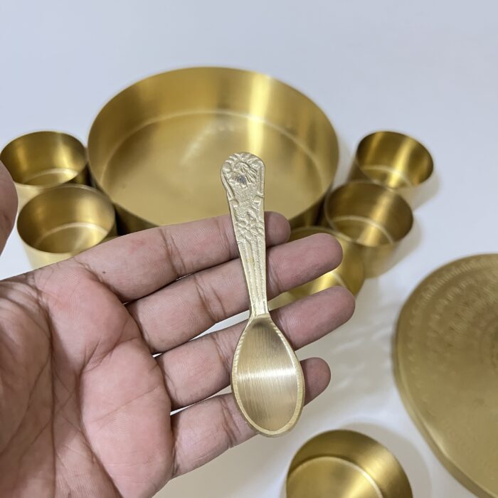 Brass Spice Box Set For Kitchen With Spoon (7 Containers,50 ml Each) with 1 Spoon - Image 5
