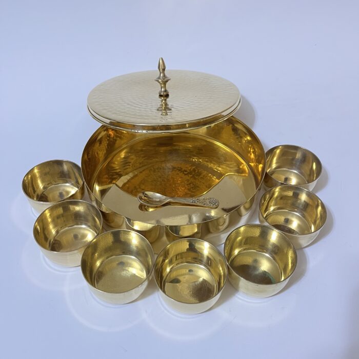 Brass Spice Box Set For Kitchen With Spoon (7 Containers,70 ml Each) with 1 Spoon - Image 2