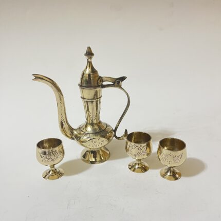 Brass Old Surahi Set - Small Showpiece - 4 pieces