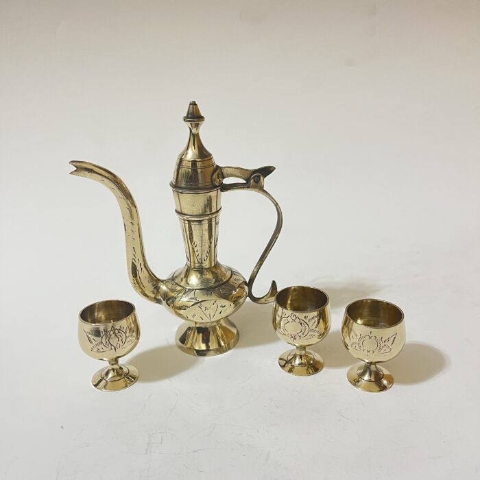 img_8057 Brass Old Surahi Set - Small Showpiece - 4 pieces - Image 1