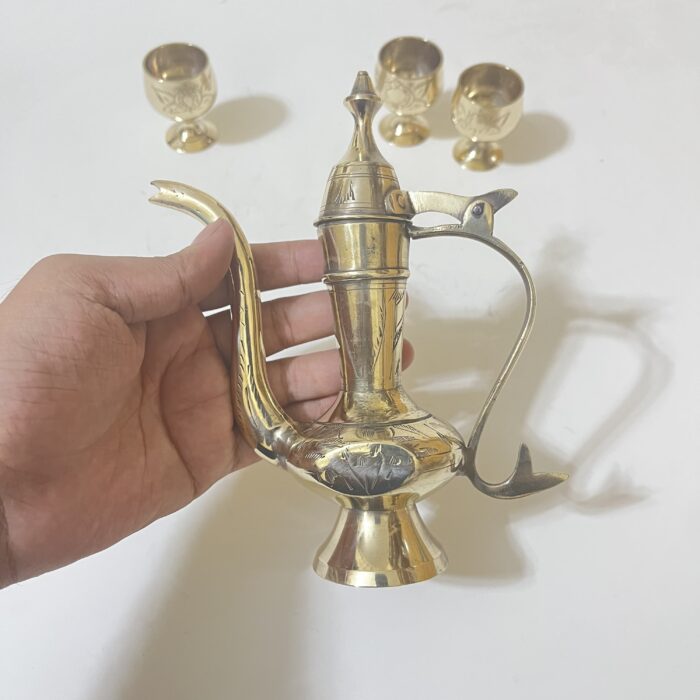 img_8058 Brass Old Surahi Set - Small Showpiece - 4 pieces - Image 2