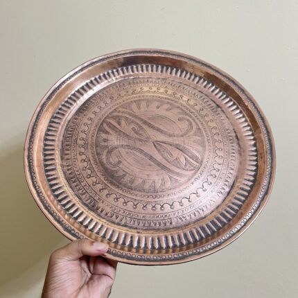 তামার পুরনো থালা- পলিশ করা হয়েছে- ১৫ ইঞ্চি - ১ কেজি ১৮০ গ্রাম