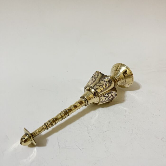 পিতলের পুরনো গোলাপ জলদানি- ৮.৫ ইঞ্চি - ১৫০ গ্রাম - Image 1