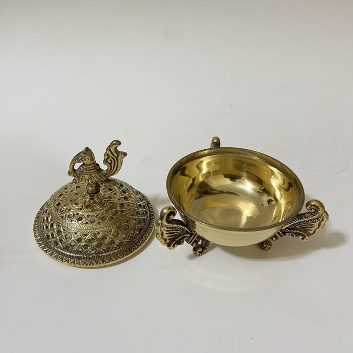 South Indian Brass Dhupdani For Puja & Home Decor Purpose - Image 3