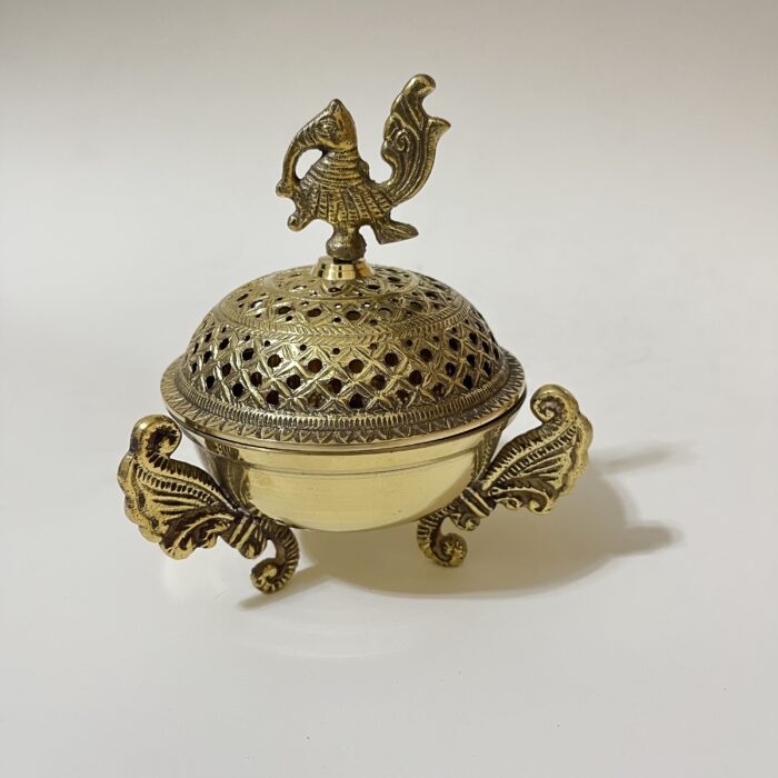 South Indian Brass Dhupdani For Puja & Home Decor Purpose - Image 1