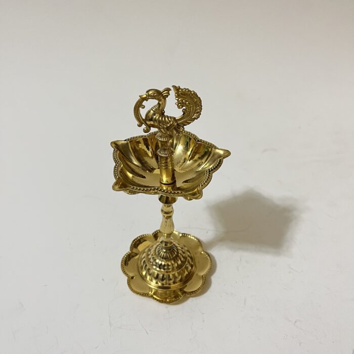 South indian Brass Small Prodip - 7 inches - 215 gram - Image 2