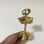 South indian Brass Small Prodip - 7 inches - 215 gram - Image 3