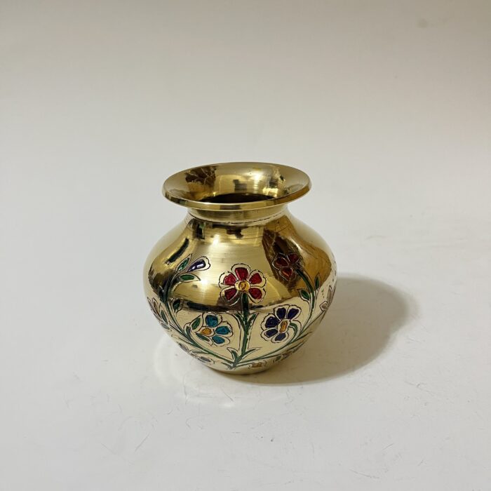 Indian Brass Mina kari Ghoti - 600 ml - 500 gm - Image 1