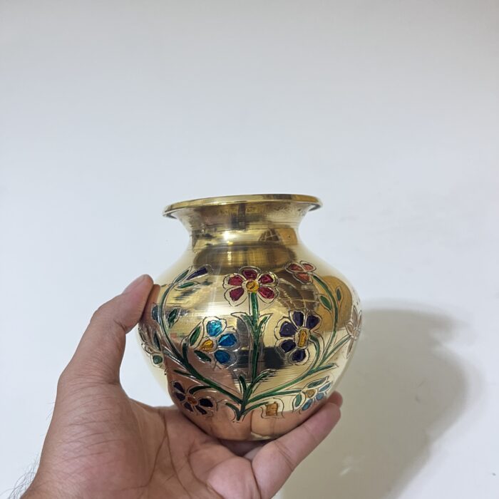 Indian Brass Mina kari Ghoti - 600 ml - 500 gm - Image 2
