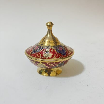 Mina kora Brass Bowl - With Lid - 4 inches - 300 gm