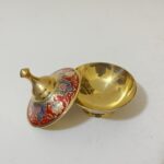 Mina kora Brass Bowl - With Lid - 4 inches - 300 gm - Image 3