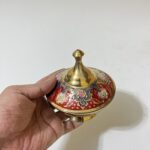Mina kora Brass Bowl - With Lid - 4 inches - 300 gm - Image 5