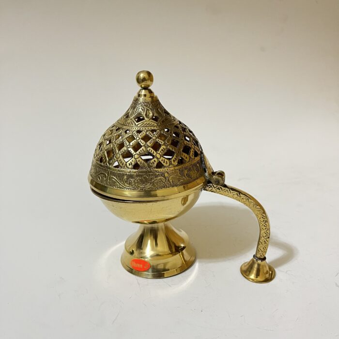 img_8375 South indian Brass Dhupdani - 7.5 inches - 450 gram - Image 1