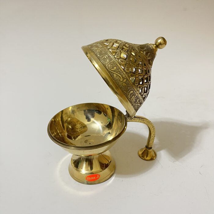 South indian Brass Dhupdani - 7.5 inches - 450 gram - Image 3