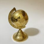 Decorative brass globe showpiece - often used as a desk or home decor item - 1100 gm- 9 inches