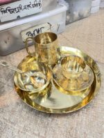 পিতলের থালা - মগ - বাটি - চামচ - কাপ পিরিচ সেট - ১ কেজি ৪০০ গ্রাম - Image 2