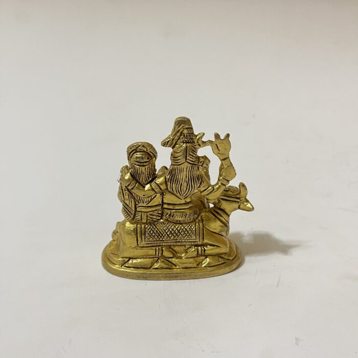 পিতলের এন্টিক ডিজাইনের শিব পার্বতী পরিবার - ৩ ইঞ্চি - ৪৫০ গ্রাম - Image 3