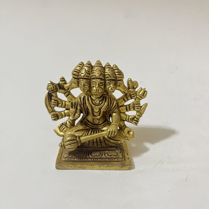 img_8852 পিতলের এন্টিক ডিজাইনের প্রঞ্চমুখী হনুমান - ৩ ইঞ্চি - ৬২০ গ্রাম - Image 1
